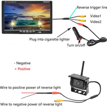 OiLiehu Wireless Backup Camera with 7 inch HD TFT LCD Monitor, IP 67 Waterproof Night Vision Rear View Camera for 12~24V Cars, Trucks, SUVs, Vans, Trailers