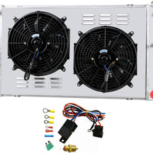 ALLOYWORKS 3 Row Core Aluminum Radiator+Shroud Fan+Relay For Chevy Chevelle 1968-1973/Monte Carlo 1970-1977/Impala 1973-1980