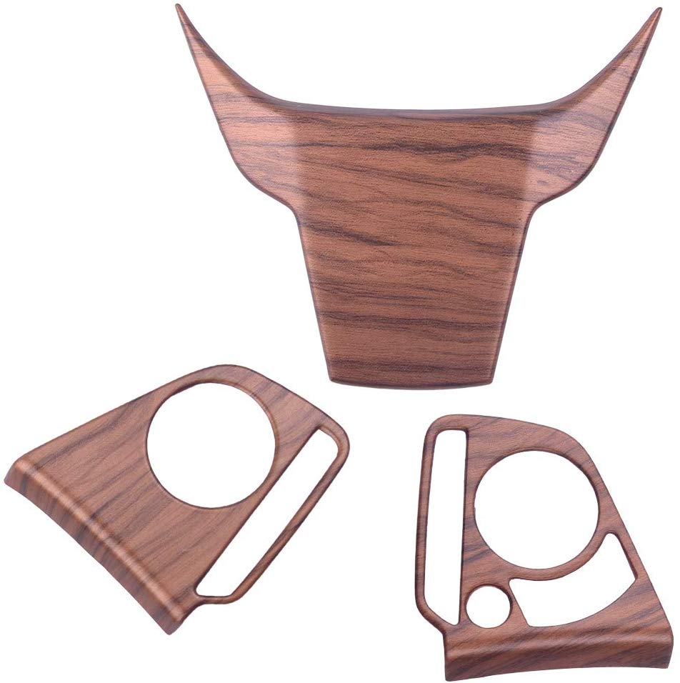 CITALL 3Pcs Mahogany Steering Wheel Trim Fit for Honda CRV CR-V 2017-2018
