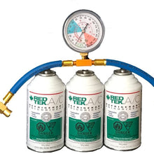 3 Cans - REDTEK A/C Refrigerant (6 Ounce Can) with Gauge Hose