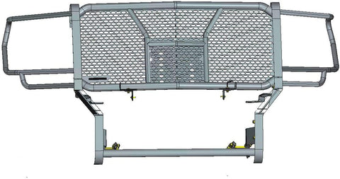 Black Horse - Rugged Heavy Duty Grille Guard Kit (with 20 in Single Led Bar) 2017-2021 Nissan Titan RU-NITI17-B-K2