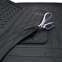 Motor Trend MT-923-920 FlexTough Contour Liners-Deep Dish Heavy Duty Rubber Floor Mats for 3 Row Car SUV Truck & Van-All Weather Protection (Black)