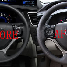 Eiseng Genuine Leather Black Thread Gear Shift Knob Cover+Handbrake Cover Stitch on Wrap for Honda 9th Civic 2012 2013 2014 2015 Interior Accessories