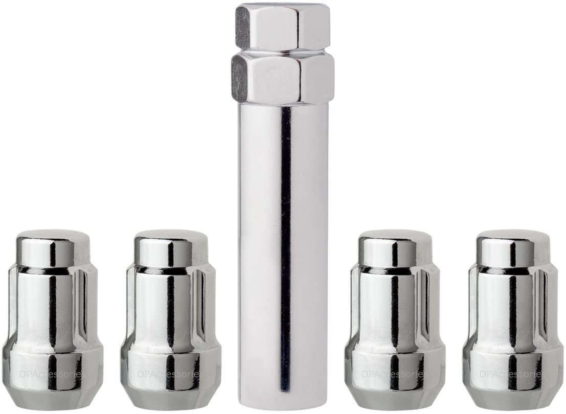 DPAccessories LCS3L6HC-CH04LK4 Chrome Wheel Locks 12x1.5 Closed End Spline Tuner Locking Lug Nuts - Dual Hex Wheel Lock Set