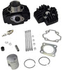 FLYPIG New Cylinder Head Piston Assembly Rings Gasket Spark Plug Top End Kit Fit for Yamaha PW50 QT50 60cc BIG BORE QT60 PW60 YF60S 4-Zinger YT60 Tri-Zinger 1979-2009