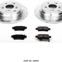 Power Stop K4604 Rear Brake Kit with Drilled/Slotted Brake Rotors and Z23 Evolution Ceramic Brake Pads