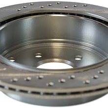 AutoShack BRKPKG003579 Rear Drilled and Slotted Silver Brake Rotors and Ceramic Pads