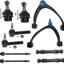 MILLION PARTS 10 Pcs Complete Control Arm Front Suspension Kit Upper Ball Joints K80669 K80670