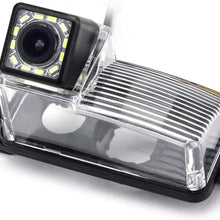 eHANGO Car Rear View Camera with 4 Pin to RCA Cable Bracket License Plate Lights Housing Mount for Nissan Versa Nissan Tiida Nissan Livina Pulsar Nissan Latio Nissan 350Z 370Z (8 LED)