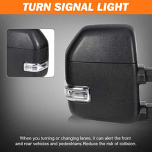 ROADFAR Towing Mirrors Compatible with 2017-2019 For Ford F250 F350 F450 Super Duty Tow Mirrors Power Heated Turn Signal Clearance Auxiliary Parallel Auxiliary Light Temperature Sensor Black Housing
