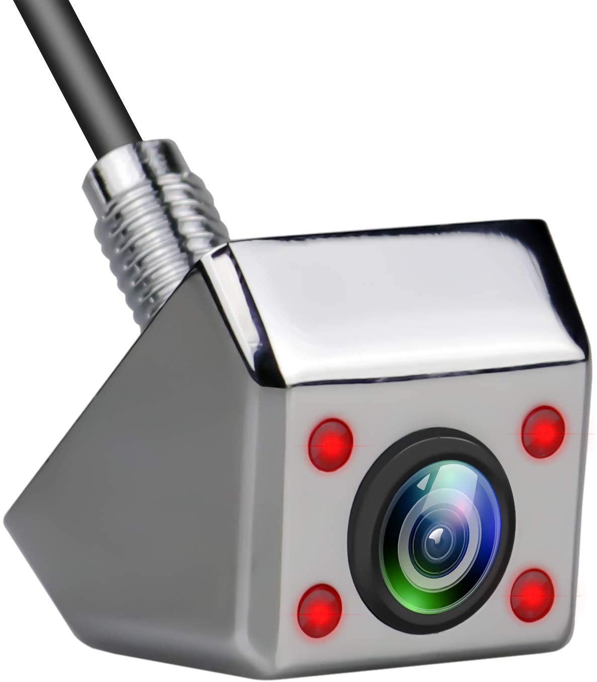 JPP Rear View Camera - Waterproof Reverse Backup Cameras for Car 170° Viewing Angle Night Vision with 4 IR LED Lights (Silver)