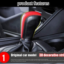 Great-luck Genuine Leather Automatic at Gear Shift Knob Cover Protector Trim,the car Interior Accessories(red),for CX-30(2020-2021) Mazda 3/Mazda 3 Hatchback(2019 2020 2021)