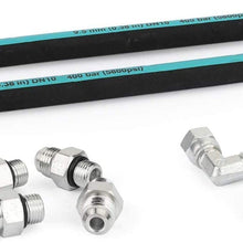 7.3L High Pressure Oil Pump HPOP Hoses Lines Kit & Crossover Engine Oil Pumps For Ford 1999-2003 Powerstroke 2HPOP Oil House,2elbow connection(90 degree) (A)