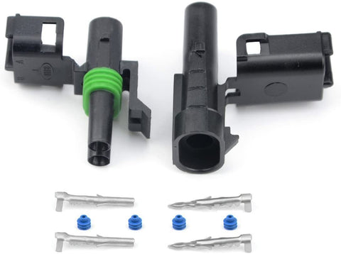 Weather Pack 2 PIN Connector Kit 5 Sets 12-16 AWG Wire with WEATHERTIGHT quick connect locking terminals. (2 PIN)