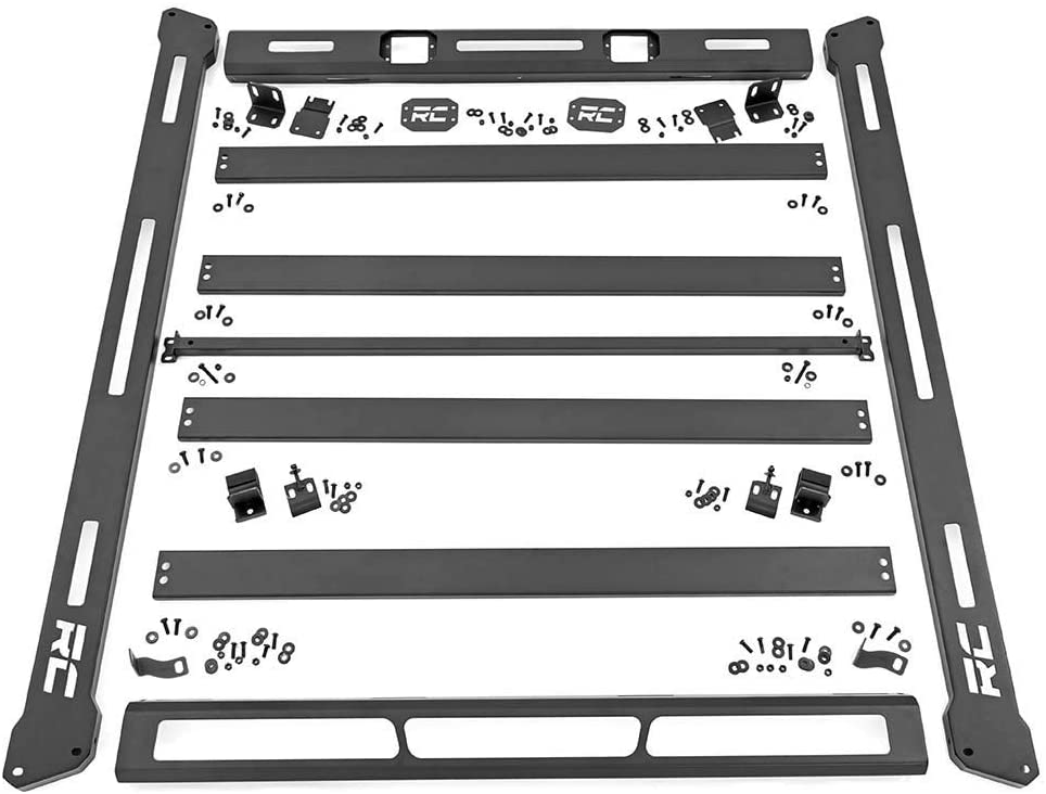 Rough Country Roof Rack System (fits) 2007-2018 Jeep Wrangler JK | Steel | 250 lb Rating | Modular | 10605