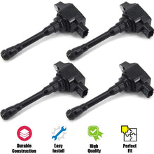 Ignition Coil Set of 4 Pack for Altima Cube Pathfinder NV200 Rogue Sentra Urvan Versa, QX60 Replace 22448-1KT1A UF549