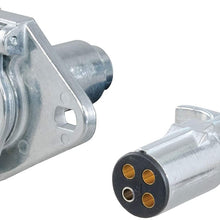 CURT 58671 Vehicle-Side and Trailer-Side 4-Pin Round Wiring Harness Connectors
