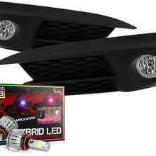 VIPMOTOZ Black Bezel OE-Style Front Fog Light Driving Lamp Housing Assembly For 2016-2018 Honda Civic Coupe Sedan - Built-In Rainbow RGB LED Bulbs, Driver & Passenger Side