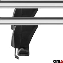 Roof Rack Cross Bars Lockable Luggage Carrier Smooth Roof Cars | Fits Toyota C-HR 2018-2021 Silver Aluminum Cargo Carrier Rooftop Bars | Automotive Exterior Accessories