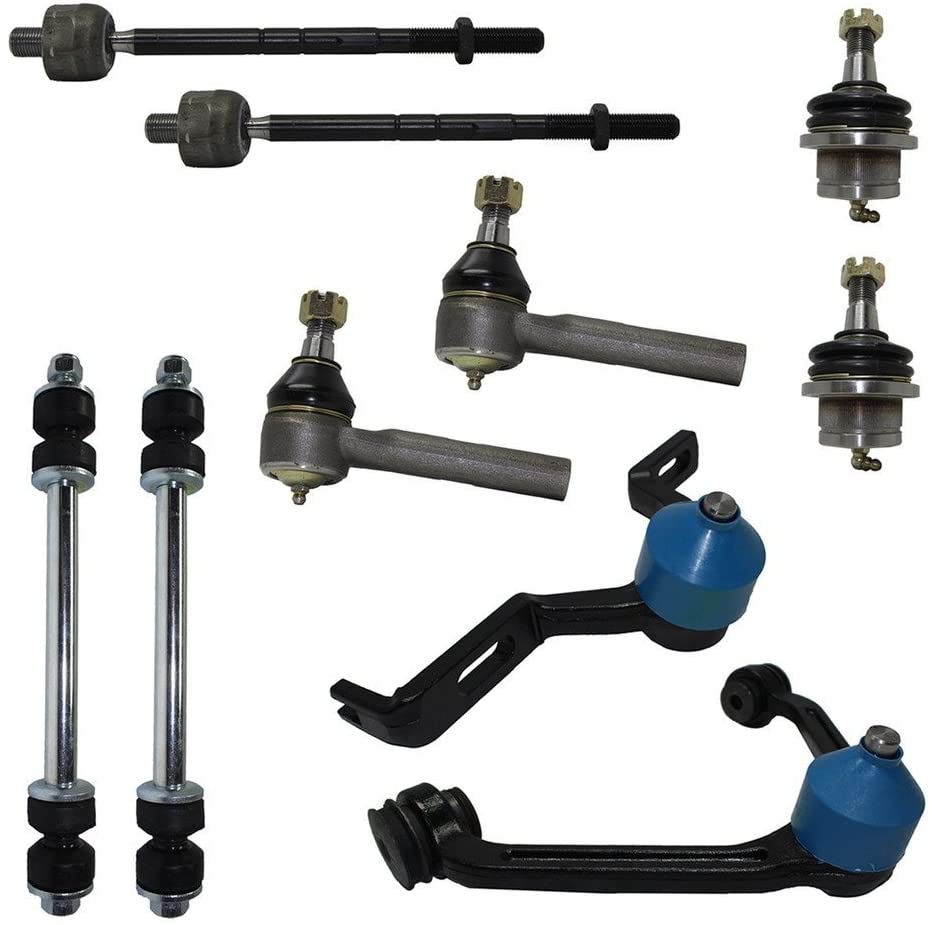 Detroit Axle Replacement for Ford Explorer Ranger - Torsion Bar Suspension Only - 2- Piece Upper Control Arm, Lower Ball Joints, Front Sway Bars, Tierods - 10pc Set