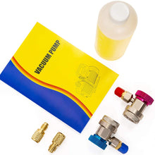 XtremepowerUS 3CFM 1/4HP Air Vacuum Pump HVAC R134a R12 R22 R410a A/C Refrigeration Kit AC Manifold Gauge R134 Can Tap Included Carrying Tote