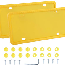 LivTee Black Silicone License Plate Frame, Universal American Auto License Plate Frame, Rust-Proof, Rattle-Proof, Weather-Proof(2pcs)