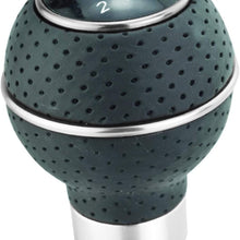 Abfer Shift Knob 5 Speed Leather Gear Shifter Car Shifting Stick Ball Knobs for Most Manual Vehicle, Blue