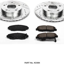 Power Stop K2384 Front Brake Kit with Drilled/Slotted Brake Rotors and Z23 Evolution Ceramic Brake Pads