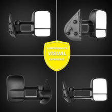 OCPTY Towing Mirrors with Power Heated Left and Right Side Tow Mirrors Compatible with 2007-2013 for Chevy Avalanche 1500 Suburban 1500/2500 for GMC Yukon XL 1500/2500 with Black Housing