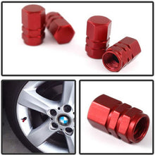 iJDMTOY (4) Tuner Racing Style Blue Aluminum Tire Valve Caps (Hexagon Shape)