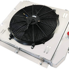CoolingSky 52MM 3 Row Core Aluminum Radiator +Fan Shroud Combo for 1947-1954 Chevrolet Trucks Pickup Engine