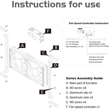 Titan- 12V/ 24V DC 120mm Multi-Function Rack Mounted Double Refrigerator Side Vent Fan with Speed Controller for RV, Motorhome, Caravan- TTC-SC09TZ(B)