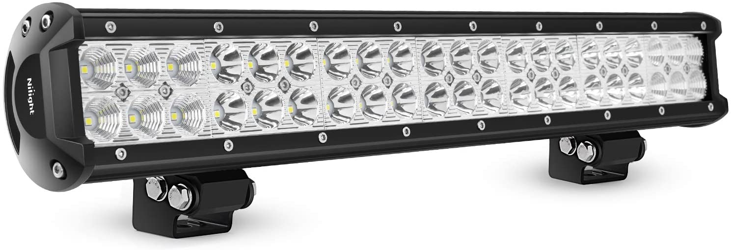 LED Light Bar Nilight 20 Inch 126w LED Work Light Spot Flood Combo Led Bar Off Road Lights Driving Lights Led Fog Light Jeep Lights Boat Lighting, 2 Years Warranty