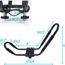 Nisorpa Universal J-Bar Rack 2 Packs HD Kayak Carrier Canoe Boat Surf Ski Roof Top Mounted on Car SUV Crossbar