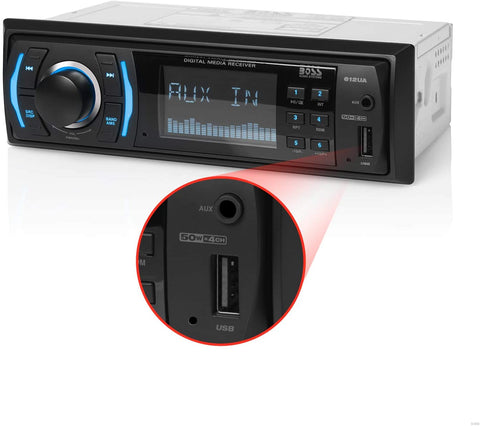 BOSS Audio Systems 612UA Multimedia Car Stereo - Single Din, No CD DVD Player, MP3, USB Port, AUX Input, AM/FM Radio Receiver Without 6 x 9 Inch Car Speaker
