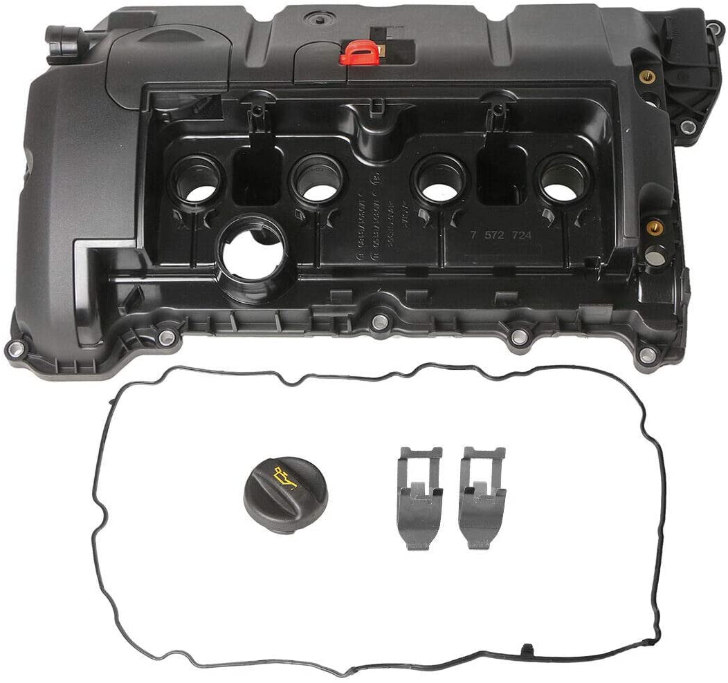 MOSTPLUS 11127646554 Engine Valve Cover + Gasket Compatible with 2007-2016 Mini Cooper 1.6 Non-Turbo