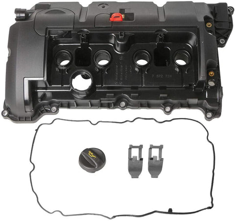 MOSTPLUS 11127646554 Engine Valve Cover + Gasket Compatible with 2007-2016 Mini Cooper 1.6 Non-Turbo