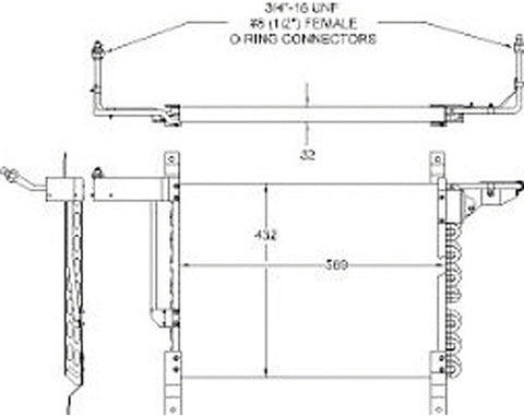 OE Replacement A/C Condenser FORD BRONCO 1980-1993 (Partslink FO3030133|FO3030179|FO3030180)