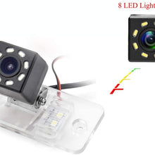 eHANGO Car Rear View Camera with 4 Pin to RCA Cable Bracket License Plate Lights Housing Mount for Audi A3 S3 8P A4 B5 S4 B6 B7 8E 8H A6 C6 S6 RS6 Q7 A8 (12 LED)