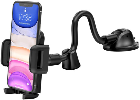 Mpow Car Phone Mount, Dashboard Windshield Car Phone Holder with Long Arm, Strong Sticky Gel Suction Cup, Anti-Shake Stabilizer Compatible iPhone 11 pro/11 pro max/XS/XR/X/8/7,Galaxy, Moto and More
