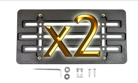 3 UNIVERSAL LICENSE PLATE TAG HOLDER MOUNT MOUNTING RELOCATOR ADAPTER FOR FRONT BUMPER KIT BRACKETS AUTO CAR TRUCK (2 SCREWS + 2 WASHERS + 4 BOLTS + WRENCH & 4 BUILT IN NUTS) Soporte de matrícula (3)
