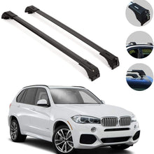 OMAC Roof Rack Cross Bars Luggage Carrier Black 2 Pcs Fits BMW X5 E70 2007-2013 | Aluminum Black Cargo Carrier Rooftop Luggage Crossbars