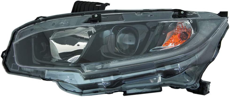 For Honda Civic Sedan Headlight Assembly 2019–2020 Driver Side 1.5L Turbo/2.0L Engine Halogen Type US/Japan Built Black Bezel (CAPA) For HO2502192 | 33150-TBA-A31