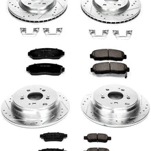 Power Stop K4044 Front & Rear Brake Kit with Drilled/Slotted Brake Rotors and Z23 Evolution Ceramic Brake Pads