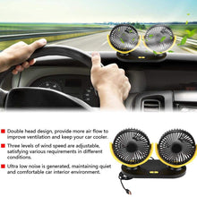 Duokon USB Dual Head Car Fan Portable Air Conditioner Auto Cooler Ventilation 12V (Black)