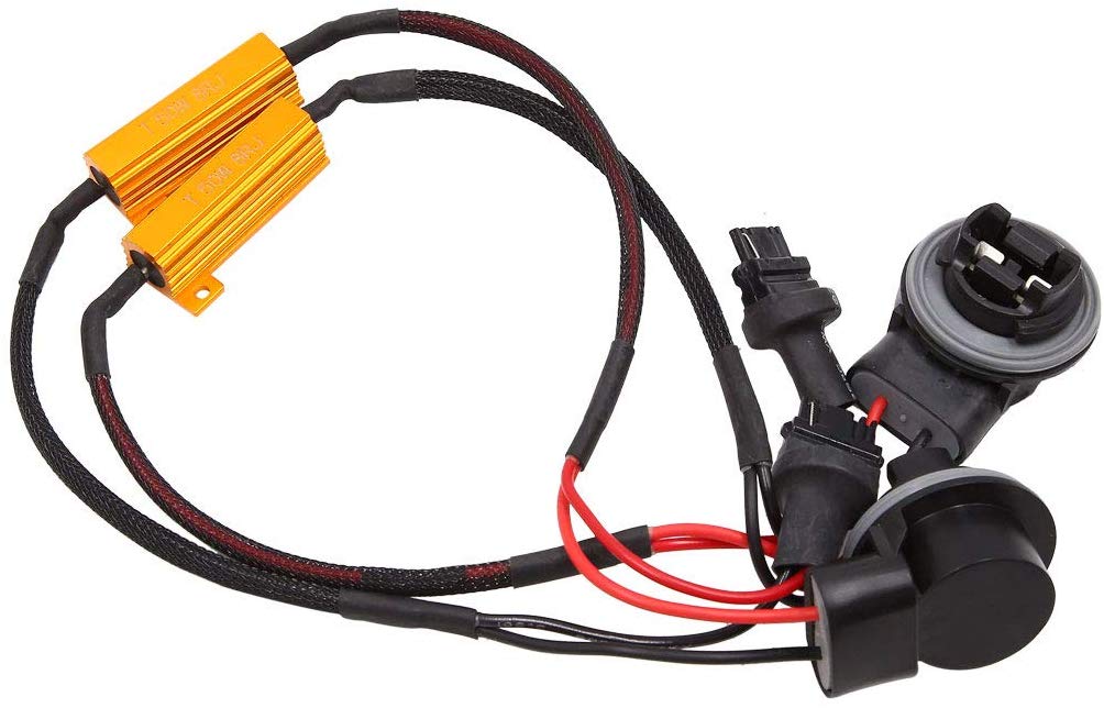 uxcell 2pcs DC 9-16V 3156 Single Resistor Decoder Line Car Warning Error Canceller