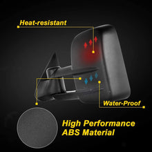 OCPTY Pair Tow Mirror Towing Mirrors Fit for Chevy 1988-2001 for GMC C3500 1988-2001 for GMC Suburban/Yukon 1992-1999 for GMC Yukon 2000 with Power Adjusted Manual Folding Telescoping