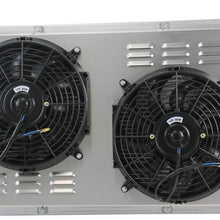 OzCoolingParts 3 Row Core Aluminum Radiator + 2 x 12" Fan w/Louver Shroud + Thermostat/Relay Wire Kit for 1967-1972 68 69 70 71 Chevy C10 C20 K10 K20 K30 Pickup Trucks and GMC More Models