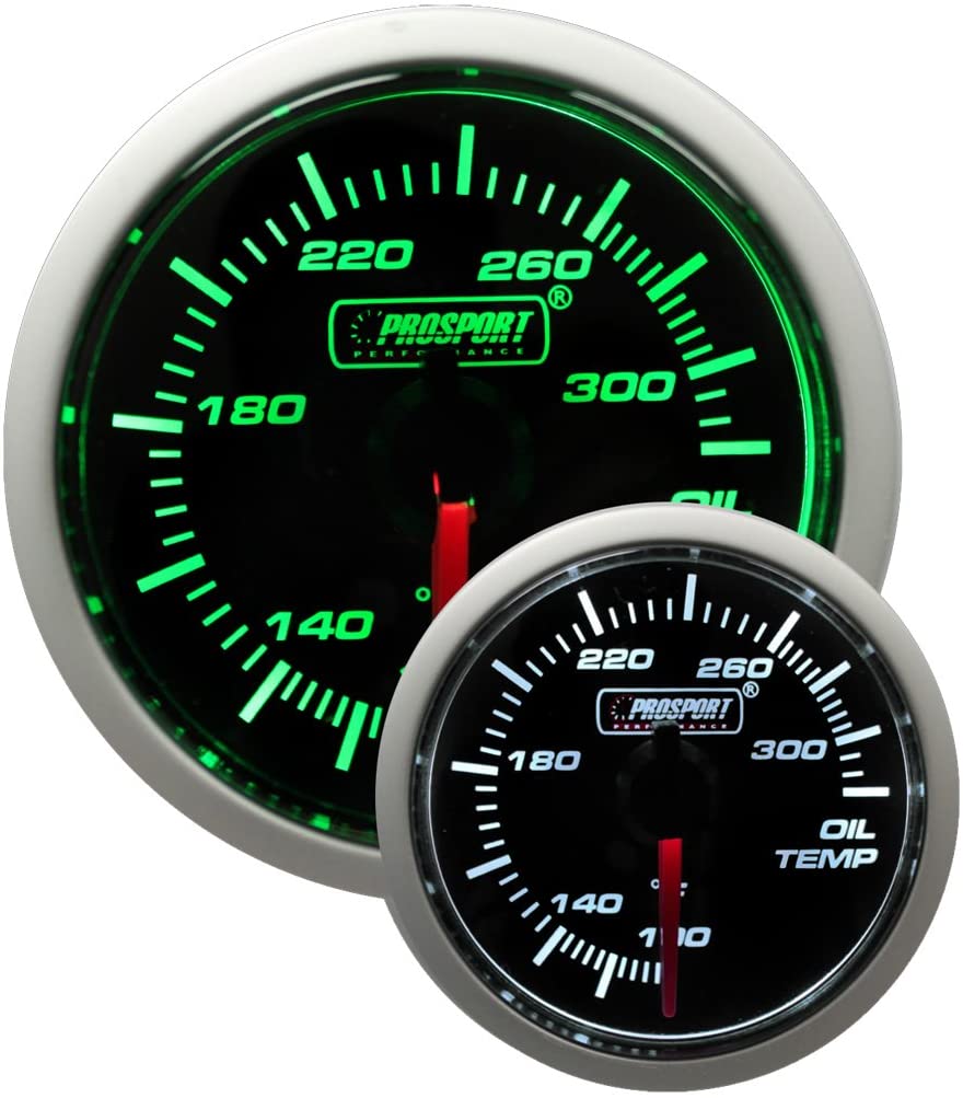 Oil Temperature Gauge- Electrical Green/white Performance Series 52mm (2 1/16