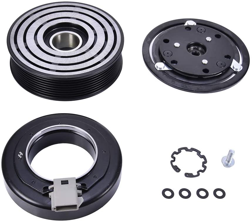 Catinbow AC Compressor Clutch Assembly 4L3Z19703AB Repair Kit with Pulley Bearing, Electromagnetic Coil & Plate for Ford F150 250 350 450 550 Super Duty FS10 OEM